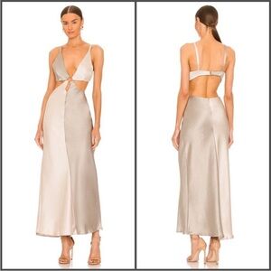 Bec & Bridge Felix V Maxi Dress in Stone Multi